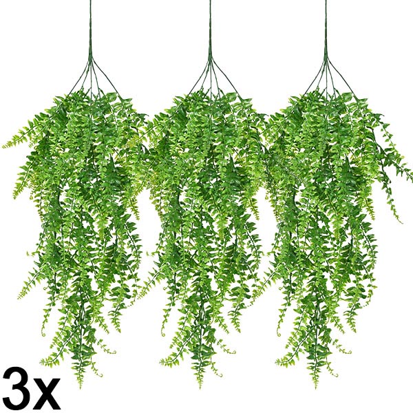 3x Вештачки висечки папрат (80 см) | FERNY