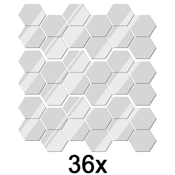 3x Огледални ѕидни налепници (сет од 12) | HEXAGEM